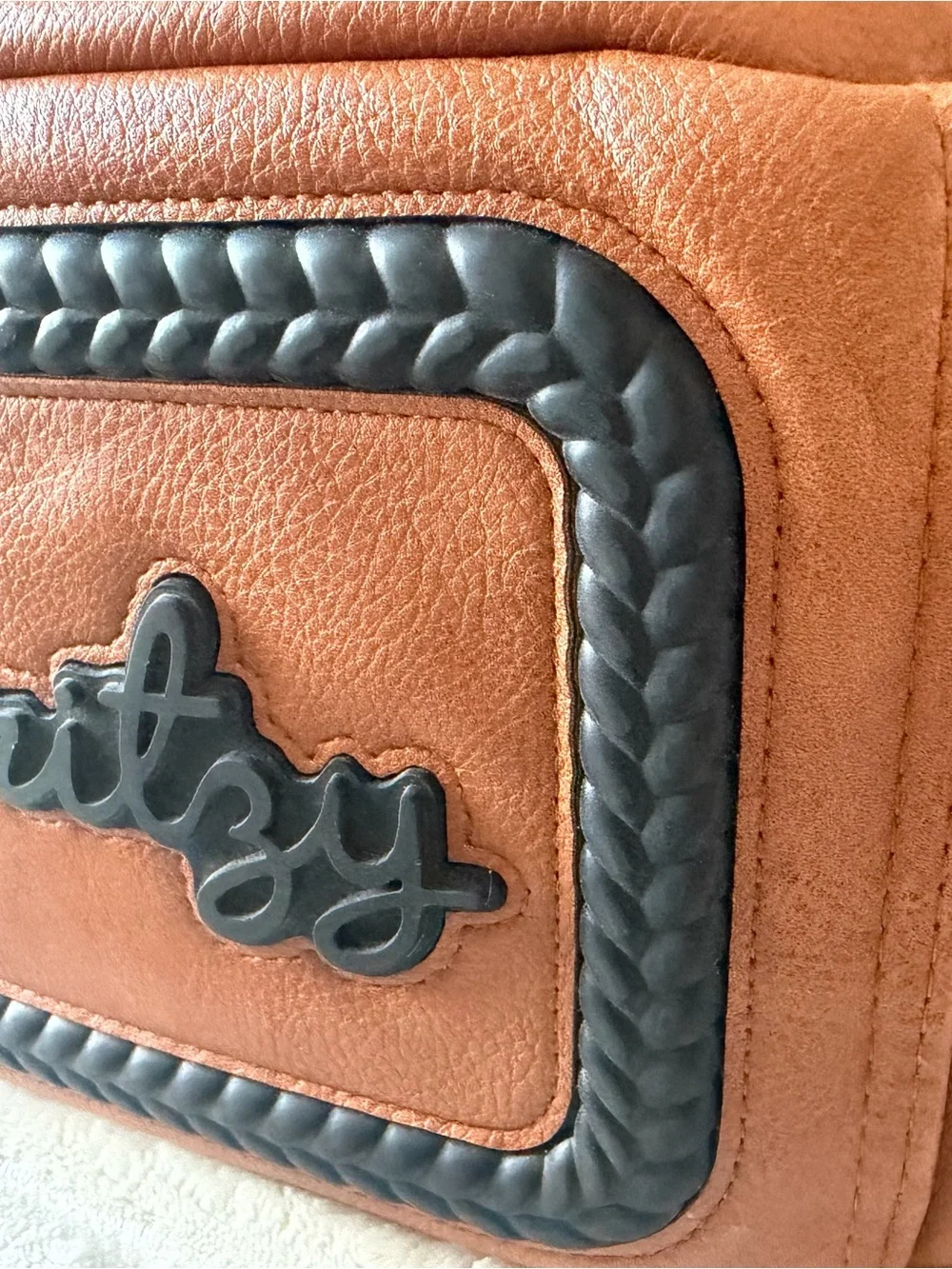 Itzy Ritzy Tan Vegan Leather Backpack Diaper Bag